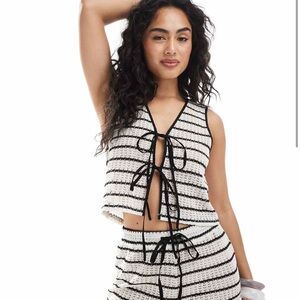 Esmee Exclusive Knit Two-Piece Set – Black & White Stripes